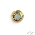 Elegant spiral ring with aquamarine and gold wire – Nido Aquamarine by Arteyar