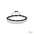 Unisex Black Onyx and Hematite Adjustable Bracelet, Nox Design by Arteyar, Modern Elegant Jewelry with Thread System, Versatile Sophisticated Accessory for Any Style.