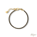 Elegant black crystal bracelet with gold details – Alba Black by Arteyar.