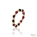 Elegant ring with garnet stones and golden beads – Gioia Garnet by Arteyar