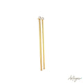 Gold Dangle Earrings for Women, Flair Design by Arteyar, Elegant Minimalist Long Jewelry for Lifestyle Wear