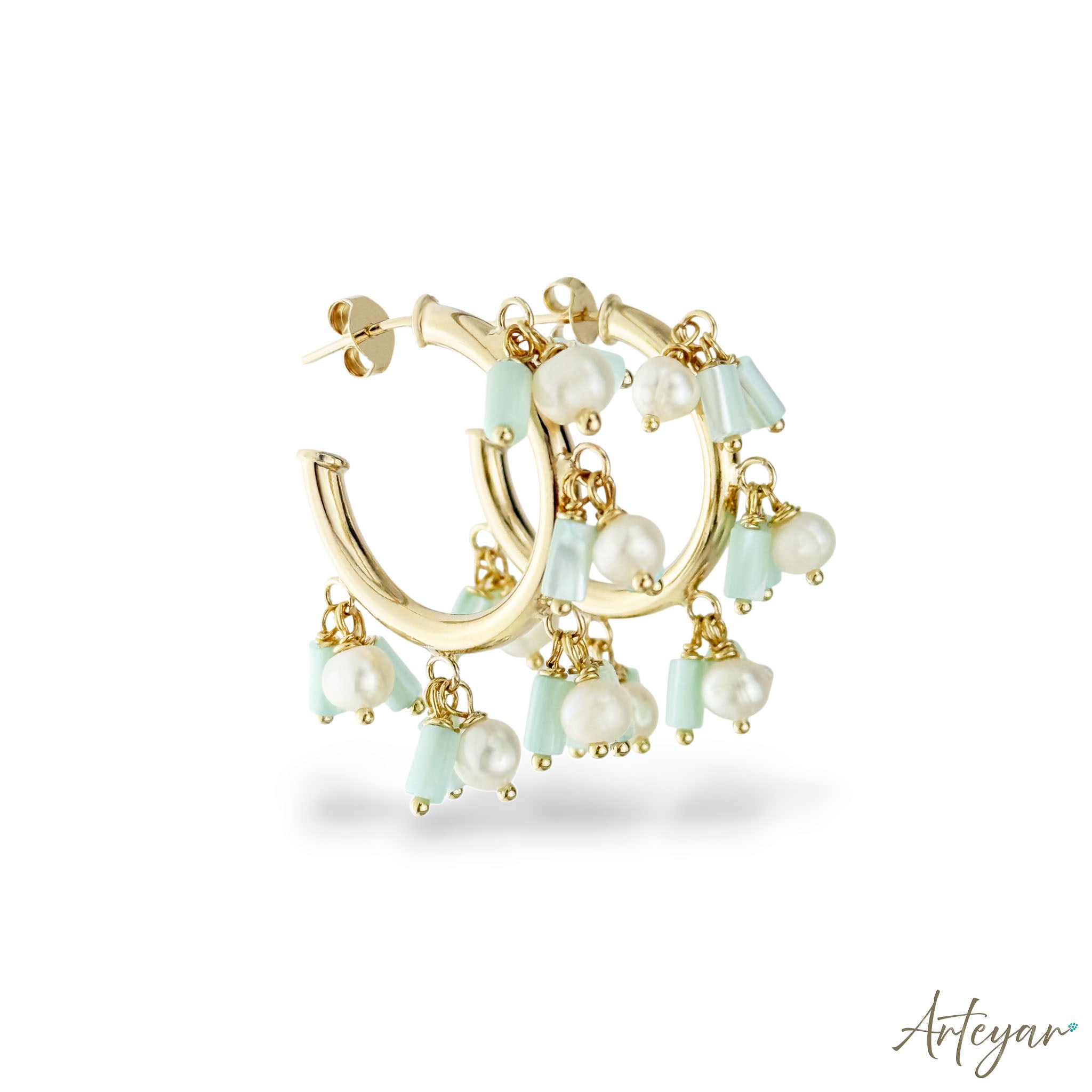 Vera Aqua Hoop Earrings