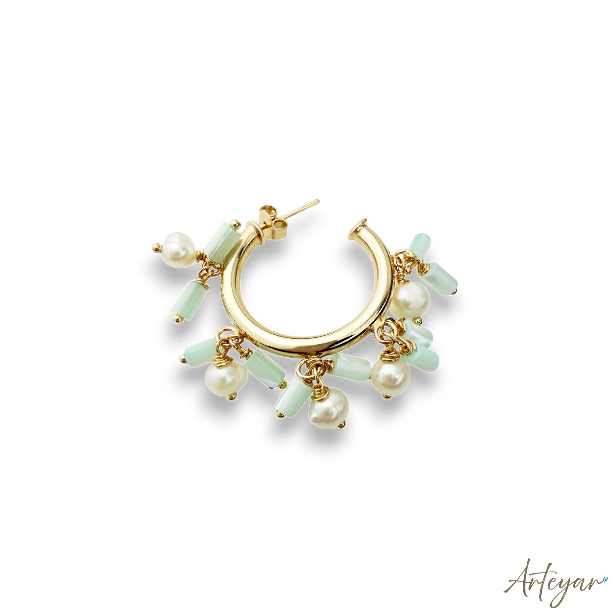 Vera Aqua Hoop Earrings