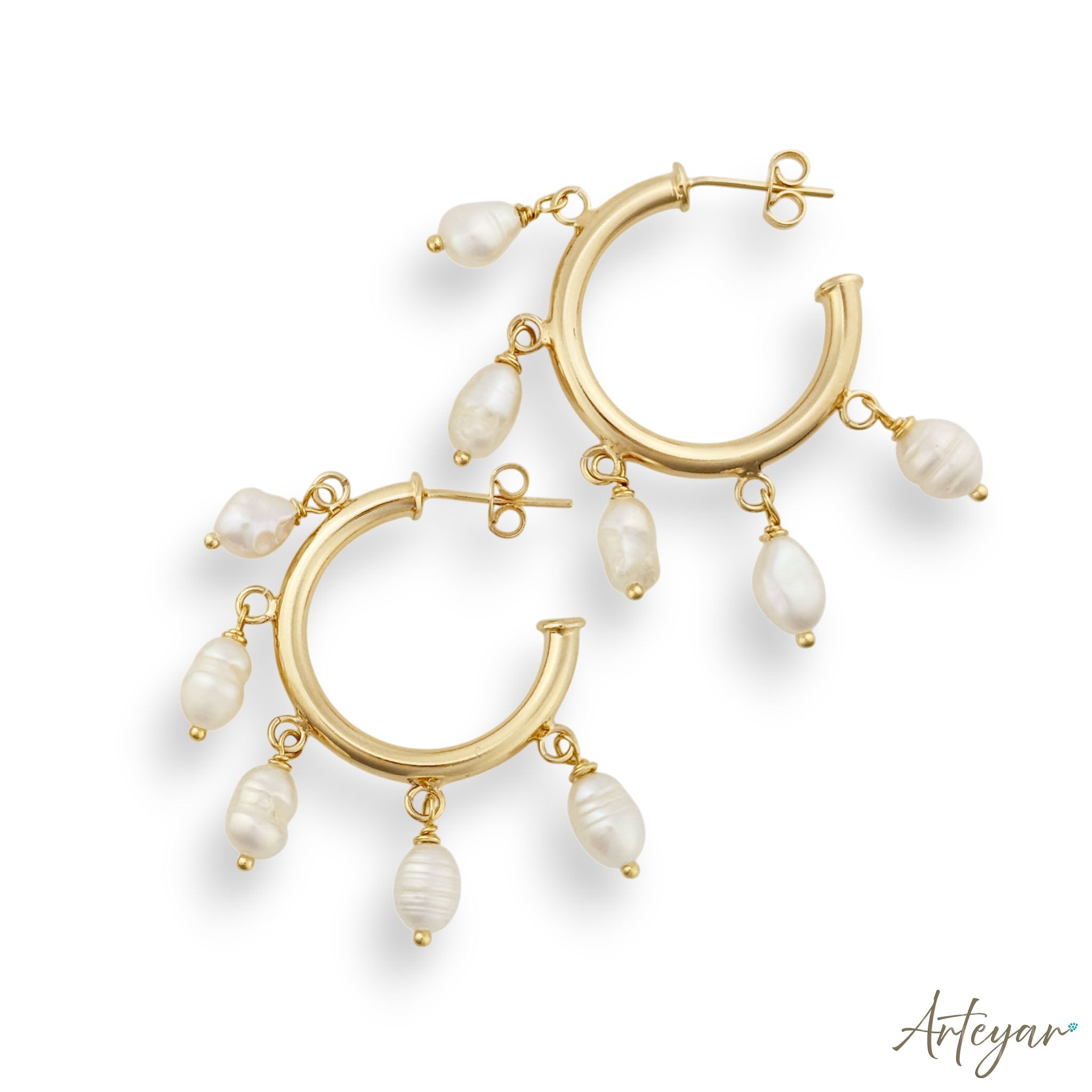 Vera Pearls Hoop Earrings