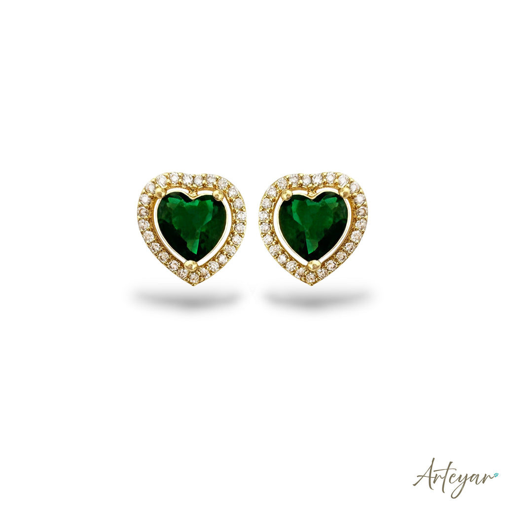 Lu Green Crystal Stud Earrings