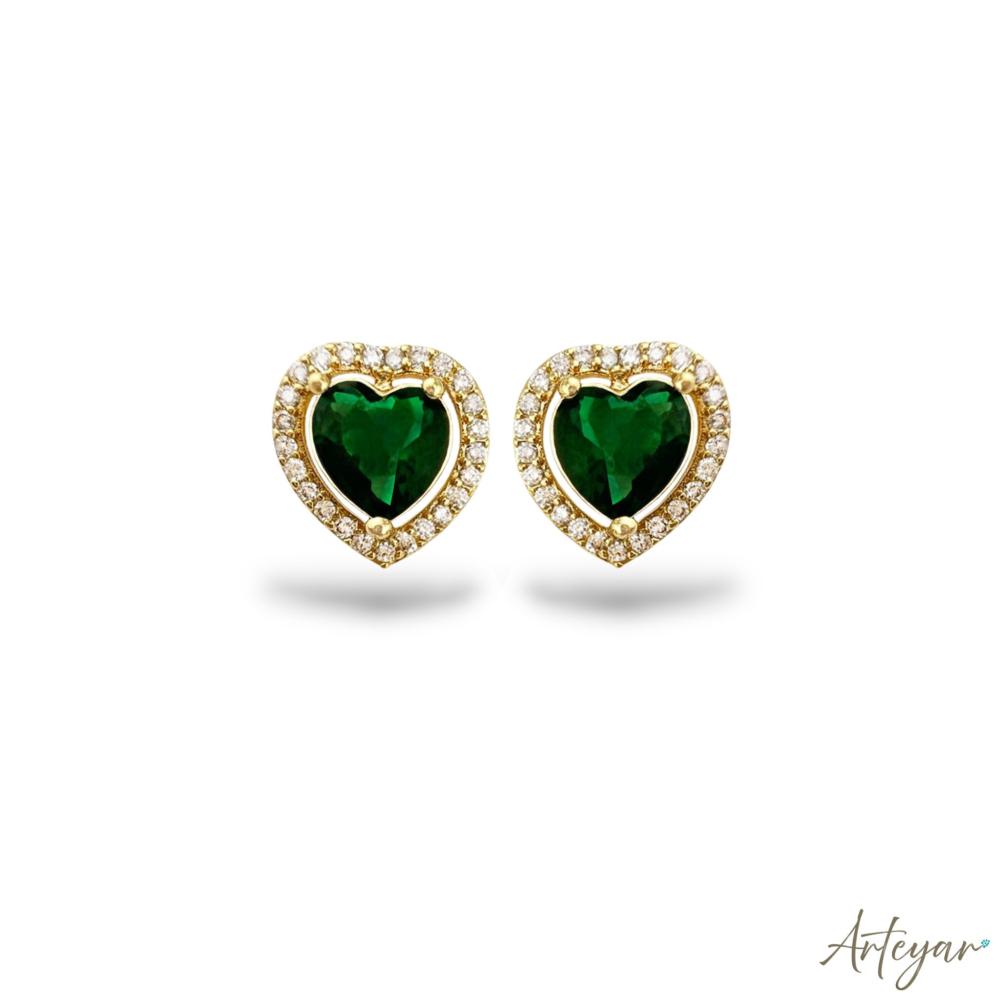 Lu Green Crystal Stud Earrings