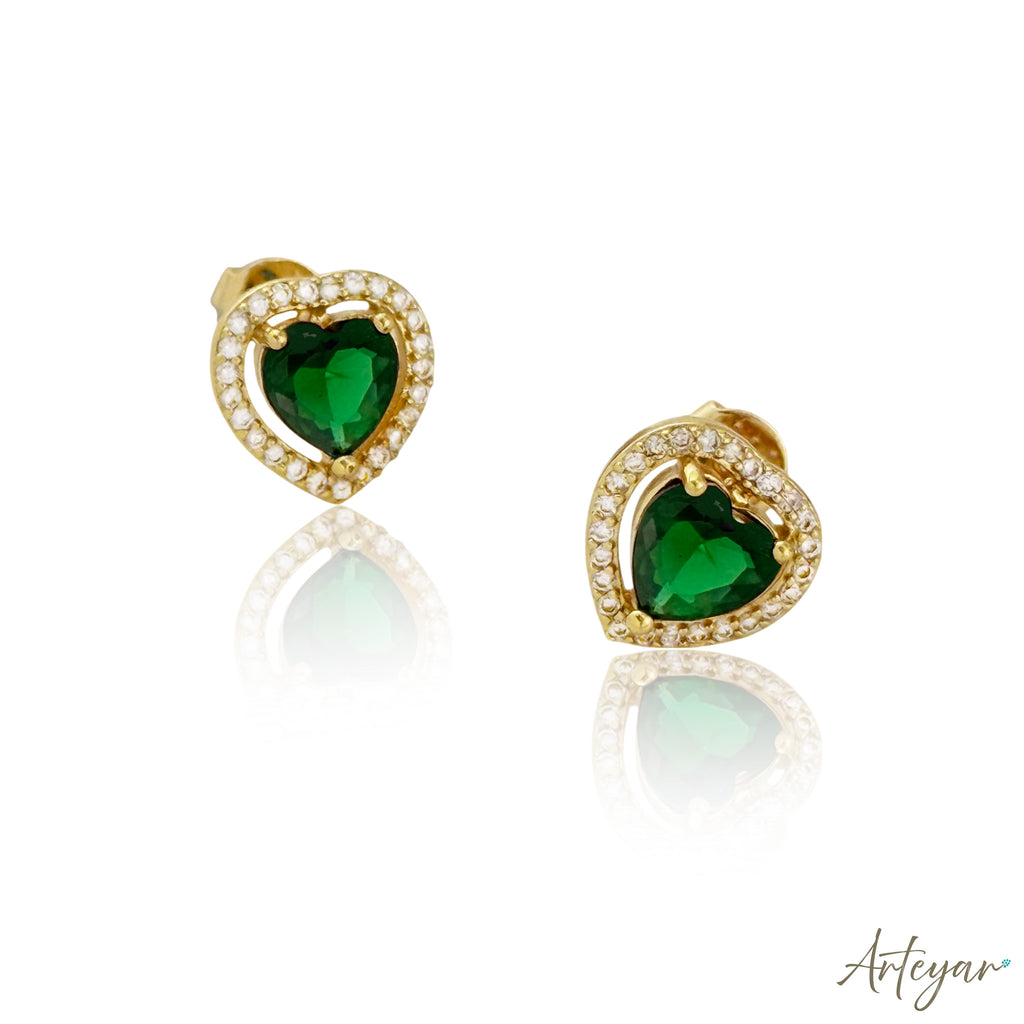 Lu Green Crystal Stud Earrings