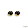 Handmade Black Jade and Gold Earrings for Women, Ondine Design by Arteyar, Elegant Minimalist Dark Stone Jewelry.