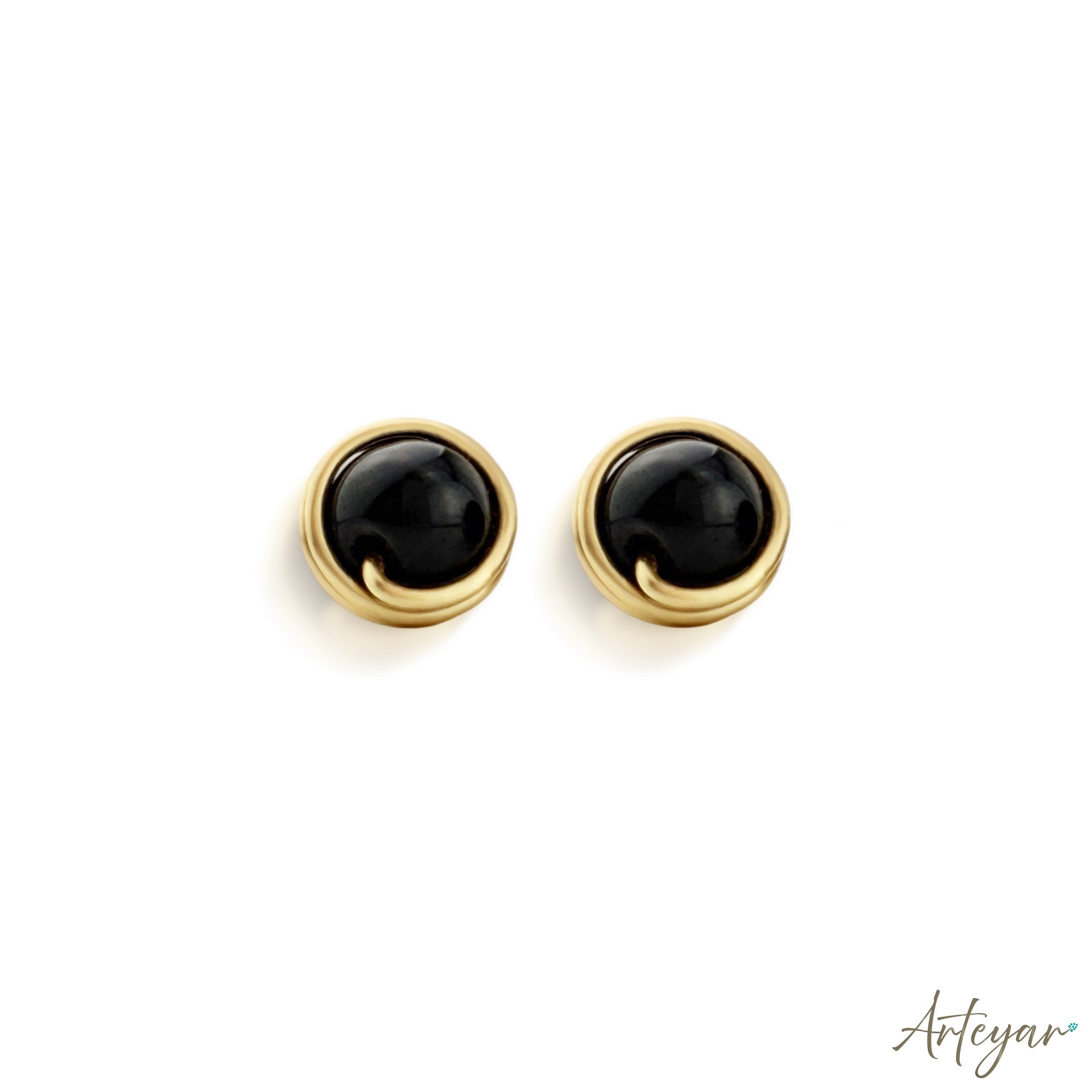 Ondine Black Jade Stud Earrings