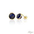 Handmade Lapis Lazuli and Gold Earrings for Women, Ondine Design by Arteyar, Elegant Minimalist Blue Stone Jewelry