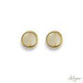 Handmade Moonstone and Gold Earrings for Women, Ondine Design by Arteyar, Elegant Minimalist Iridescent Stone Jewelry