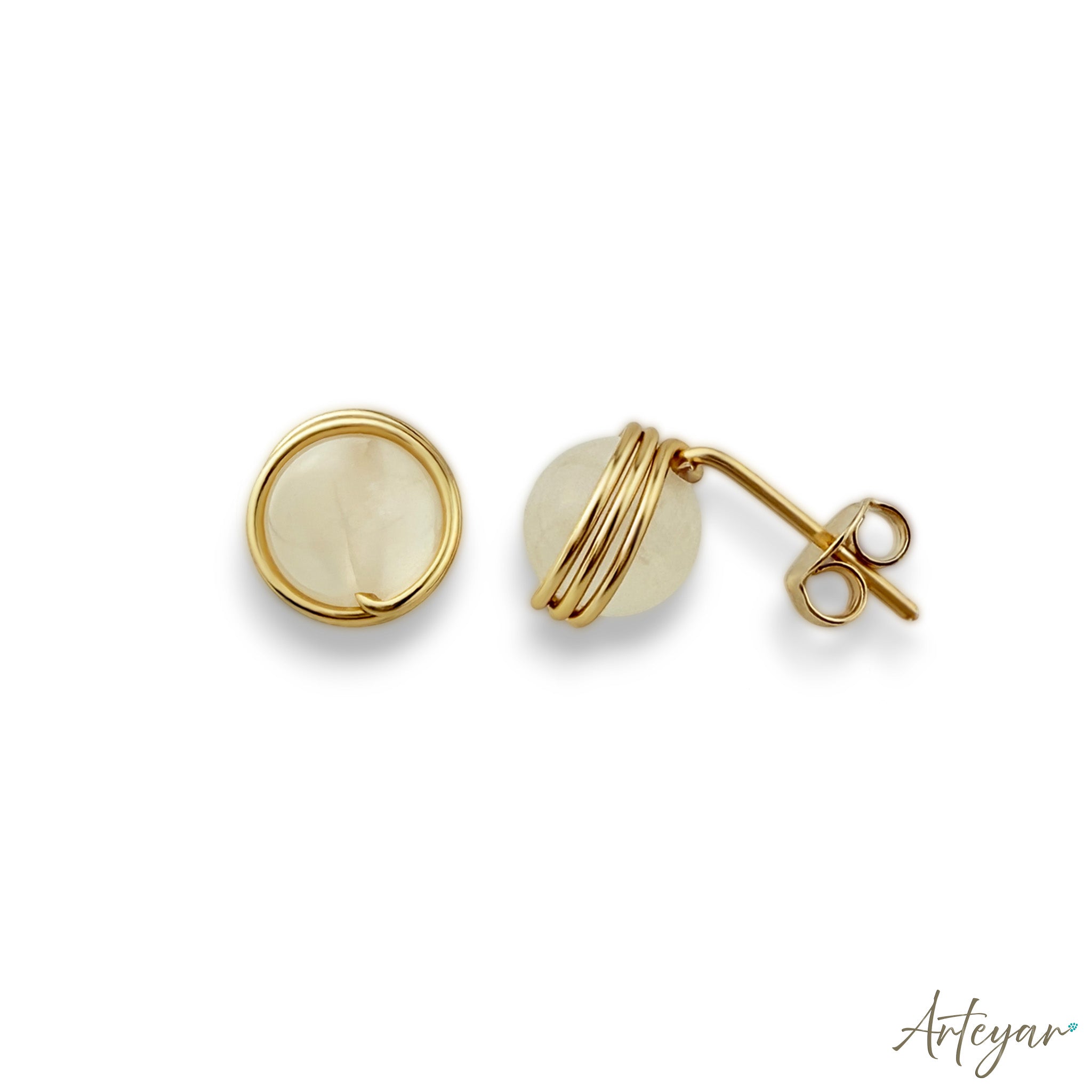 Ondine Moonstone Stud Earrings