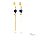 Lapis Lazuli Earrings with Golden Details, Modern and Luxury Jewelry for Women, Nara Design by Arteyar.