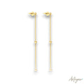 Long Gold Chain Earrings for Women, Hillo Design by Arteyar, Lightweight Minimalist Jewelry with Delicate Metal Beads.