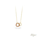 Necklace with soft crystals and golden interlocking ring – Fusió Amber by Arteyar