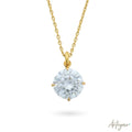 Gold Necklace with Large Round Crystal for Women, Cléa Design by Arteyar, Elegant Minimalist Jewelry with Adjustable Chain, Ideal for Special Occasions and Daily Elegance.