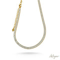 Gold Necklace with Transparent Faceted Crystals for Women, Luzia Design by Arteyar, Elegant Lightweight Jewelry with Extension Chain and Lobster Clasp, Perfect for Any Occasion.