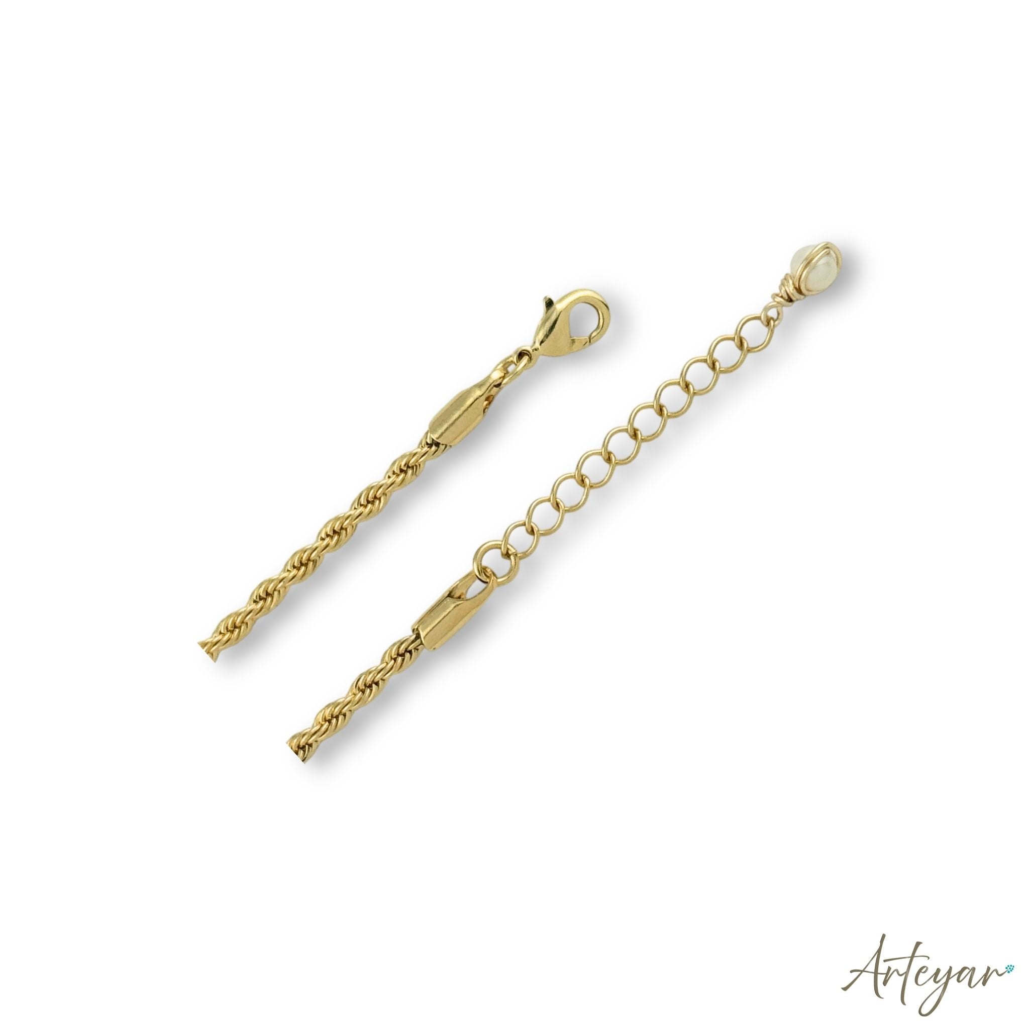 Elegant Golden Rope Chain with Finely Twisted Links and Rich Texture, Spira Design by Arteyar, Timeless and Versatile Jewelry, Perfect Worn Alone or with Pendants.