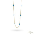 Delicate Golden Necklace with Small Turquoise Accents and an Adjustable Extension Chain, Lumi Turquoise Design by Arteyar, Sophisticated and Minimalist Jewelry for Daily Wear.