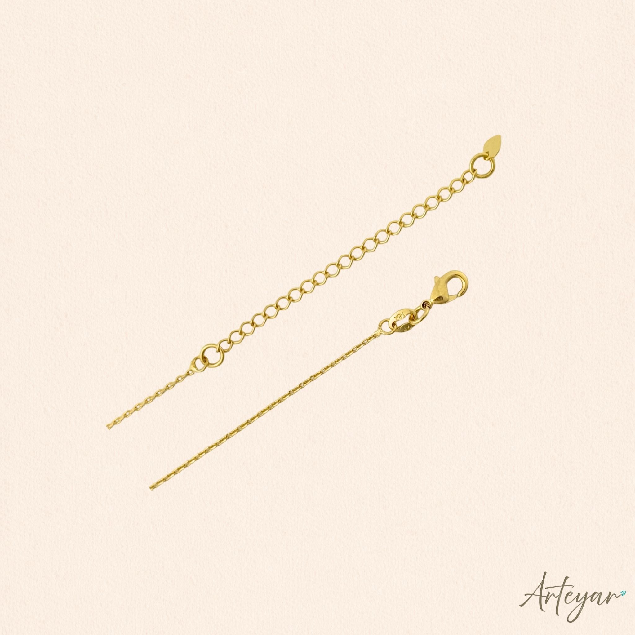 Delicate Golden Necklace with Small Turquoise Accents and an Adjustable Extension Chain, Lumi Turquoise Design by Arteyar, Sophisticated and Minimalist Jewelry for Daily Wear.
