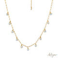 Elegant Gold Chain Necklace with Natural Pearls in a Delicate Design, Gocce Design by Arteyar, Versatile and Sophisticated Jewelry for Everyday Wear or Special Occasions.