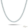 Silver Tennis Necklace with Shiny Crystals, Elegant and Subtle Jewelry for Women, Radia Design by Arteyar.