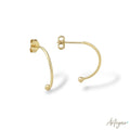 Open Gold Hoop Earrings for Women, Zira Design by Arteyar, Modern Minimalist Jewelry with Spherical Accent.