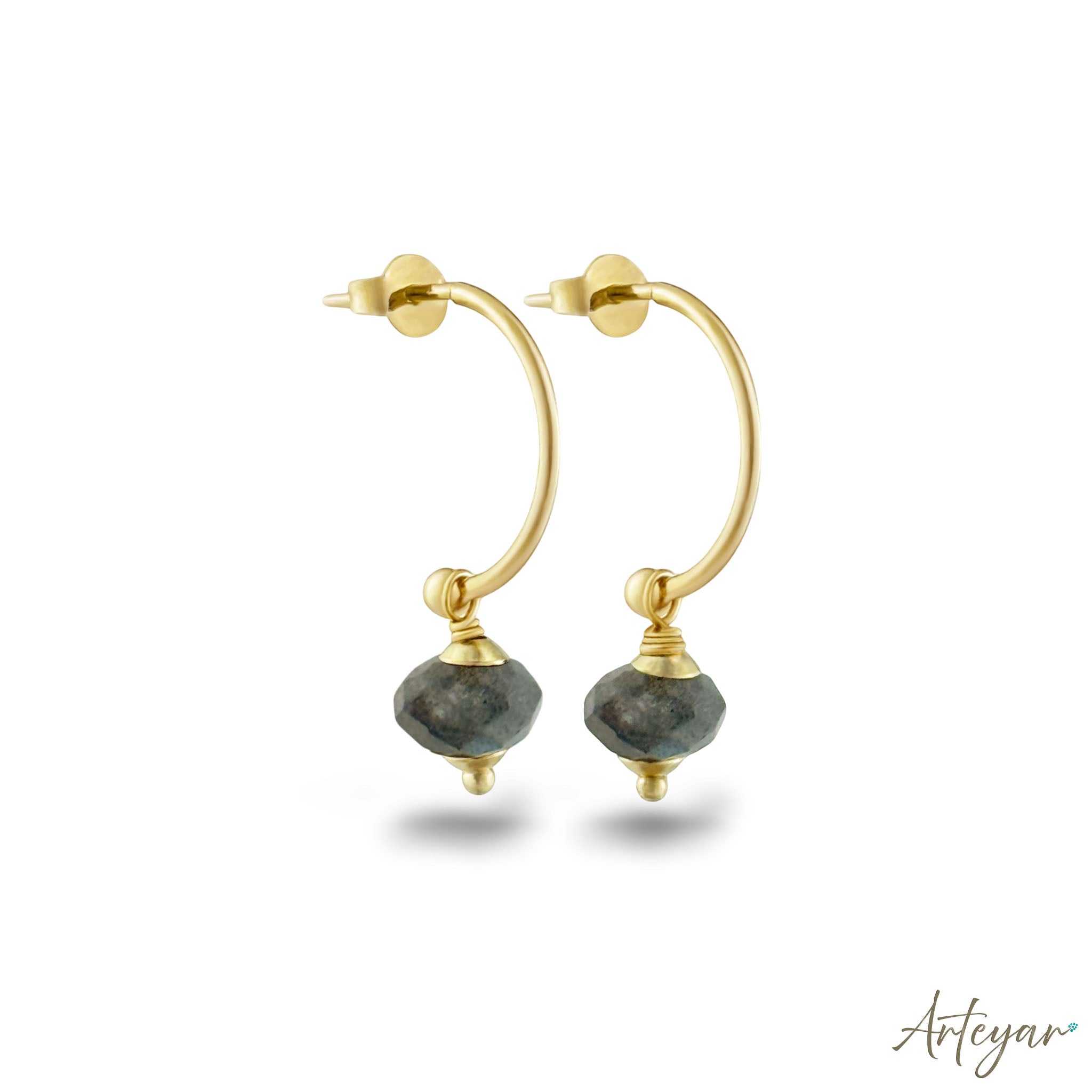 Zira Labradorite Hoop Earrings