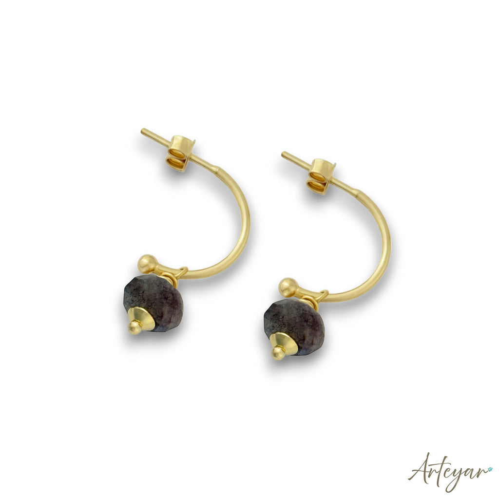 Zira Labradorite Hoop Earrings