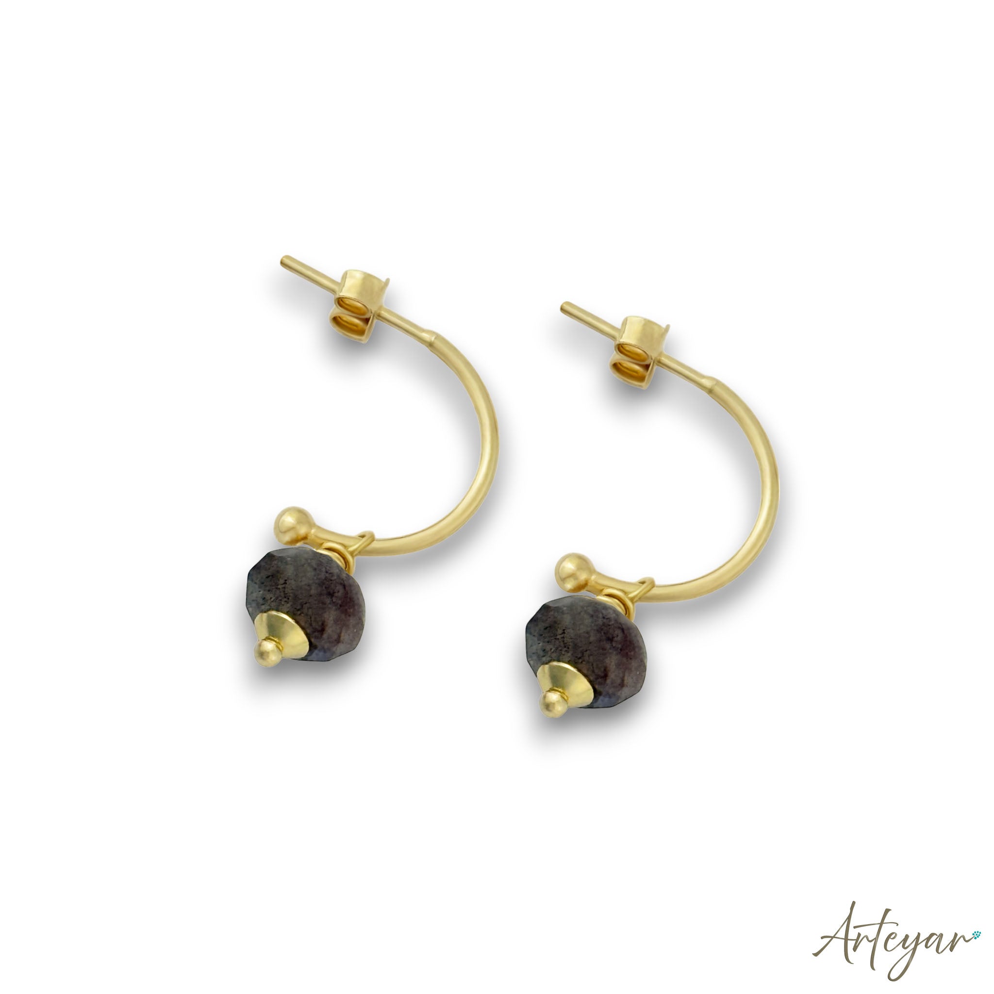 Zira Labradorite Hoop Earrings