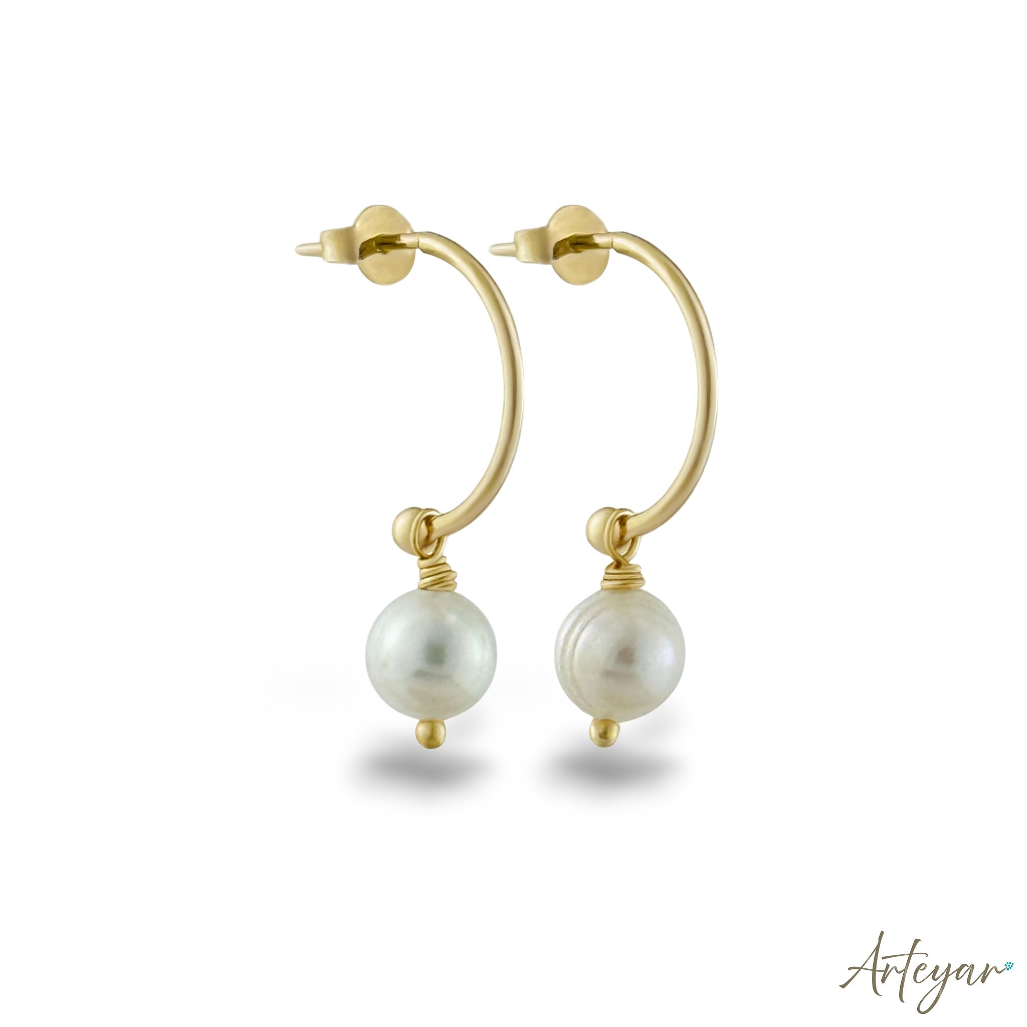 Zira Pearl Hoop Earrings