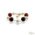 Elegant bracelet with pearls and brown agate stones – Luxe by Arteyar