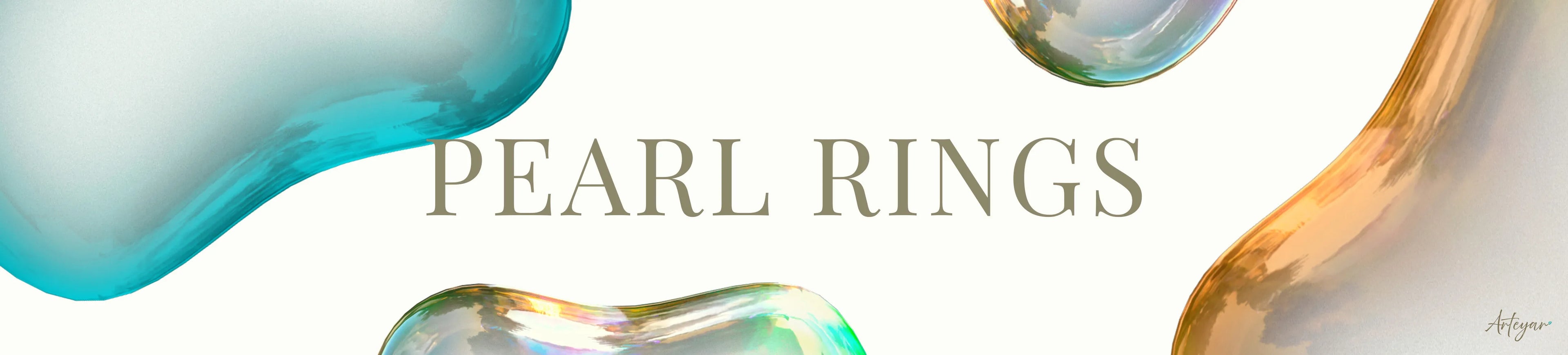 Pearl rings collection — handmade pearl rings, delicate freshwater pearl jewelry, elegant stacking rings by Arteyar