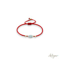 Delicate Red Thread Bracelet with a Transparent Crystal Centerpiece and Golden Accents, Costa Red Design by Arteyar, Adjustable Minimalist Jewelry for Everyday Elegance.