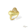 Serena Elegant Earrings with Polished Golden Metal and Shiny Stones for Women, Arteyar Design, Modern Luxury Jewelry.