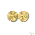 Gold Hammered Disc Earrings for Women, Andaluz Design by Arteyar, Elegant and Lightweight Jewelry with Concentric Texture and Sophisticated Shine for Special Occasions.