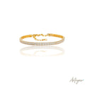 Elegant bracelet with faceted transparent crystals and gold – Luzia Bracelet by Arteyar.